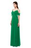 ColsBM Blair Green Bridesmaid Dresses Spaghetti Zipper Simple A-line Ruching Short Sleeve