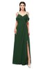 ColsBM Blair Hunter Green Bridesmaid Dresses Spaghetti Zipper Simple A-line Ruching Short Sleeve