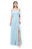 ColsBM Blair Ice Blue Bridesmaid Dresses Spaghetti Zipper Simple A-line Ruching Short Sleeve