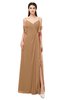 ColsBM Blair Light Brown Bridesmaid Dresses Spaghetti Zipper Simple A-line Ruching Short Sleeve