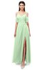 ColsBM Blair Light Green Bridesmaid Dresses Spaghetti Zipper Simple A-line Ruching Short Sleeve