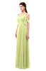 ColsBM Blair Lime Green Bridesmaid Dresses Spaghetti Zipper Simple A-line Ruching Short Sleeve