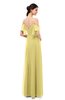 ColsBM Blair Misted Yellow Bridesmaid Dresses Spaghetti Zipper Simple A-line Ruching Short Sleeve