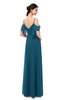ColsBM Blair Moroccan Blue Bridesmaid Dresses Spaghetti Zipper Simple A-line Ruching Short Sleeve
