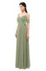 ColsBM Blair Moss Green Bridesmaid Dresses Spaghetti Zipper Simple A-line Ruching Short Sleeve