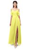 ColsBM Blair Pale Yellow Bridesmaid Dresses Spaghetti Zipper Simple A-line Ruching Short Sleeve