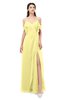 ColsBM Blair Pastel Yellow Bridesmaid Dresses Spaghetti Zipper Simple A-line Ruching Short Sleeve