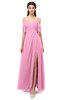 ColsBM Blair Pink Bridesmaid Dresses Spaghetti Zipper Simple A-line Ruching Short Sleeve