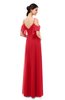 ColsBM Blair Red Bridesmaid Dresses Spaghetti Zipper Simple A-line Ruching Short Sleeve