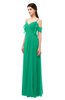 ColsBM Blair Sea Green Bridesmaid Dresses Spaghetti Zipper Simple A-line Ruching Short Sleeve