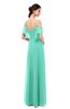ColsBM Blair Seafoam Green Bridesmaid Dresses Spaghetti Zipper Simple A-line Ruching Short Sleeve