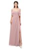 ColsBM Blair Silver Pink Bridesmaid Dresses Spaghetti Zipper Simple A-line Ruching Short Sleeve