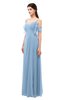 ColsBM Blair Sky Blue Bridesmaid Dresses Spaghetti Zipper Simple A-line Ruching Short Sleeve