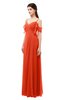 ColsBM Blair Tangerine Tango Bridesmaid Dresses Spaghetti Zipper Simple A-line Ruching Short Sleeve