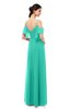 ColsBM Blair Viridian Green Bridesmaid Dresses Spaghetti Zipper Simple A-line Ruching Short Sleeve