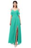 ColsBM Blair Viridian Green Bridesmaid Dresses Spaghetti Zipper Simple A-line Ruching Short Sleeve