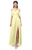 ColsBM Blair Wax Yellow Bridesmaid Dresses Spaghetti Zipper Simple A-line Ruching Short Sleeve