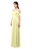 ColsBM Blair Wax Yellow Bridesmaid Dresses Spaghetti Zipper Simple A-line Ruching Short Sleeve