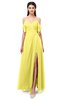 ColsBM Blair Yellow Iris Bridesmaid Dresses Spaghetti Zipper Simple A-line Ruching Short Sleeve
