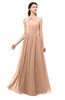 ColsBM Irene Almost Apricot Bridesmaid Dresses Sleeveless Halter Criss-cross Straps Sexy A-line Sash
