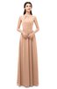 ColsBM Irene Almost Apricot Bridesmaid Dresses Sleeveless Halter Criss-cross Straps Sexy A-line Sash