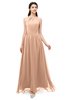 ColsBM Irene Almost Apricot Bridesmaid Dresses Sleeveless Halter Criss-cross Straps Sexy A-line Sash