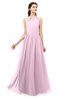 ColsBM Irene Baby Pink Bridesmaid Dresses Sleeveless Halter Criss-cross Straps Sexy A-line Sash