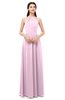 ColsBM Irene Baby Pink Bridesmaid Dresses Sleeveless Halter Criss-cross Straps Sexy A-line Sash