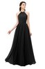 ColsBM Irene Black Bridesmaid Dresses Sleeveless Halter Criss-cross Straps Sexy A-line Sash