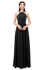 ColsBM Irene Black Bridesmaid Dresses Sleeveless Halter Criss-cross Straps Sexy A-line Sash