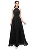 ColsBM Irene Black Bridesmaid Dresses Sleeveless Halter Criss-cross Straps Sexy A-line Sash