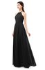 ColsBM Irene Black Bridesmaid Dresses Sleeveless Halter Criss-cross Straps Sexy A-line Sash