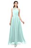 ColsBM Irene Blue Glass Bridesmaid Dresses Sleeveless Halter Criss-cross Straps Sexy A-line Sash