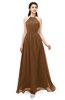 ColsBM Irene Brown Bridesmaid Dresses Sleeveless Halter Criss-cross Straps Sexy A-line Sash