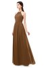 ColsBM Irene Brown Bridesmaid Dresses Sleeveless Halter Criss-cross Straps Sexy A-line Sash