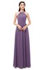 ColsBM Irene Chinese Violet Bridesmaid Dresses Sleeveless Halter Criss-cross Straps Sexy A-line Sash