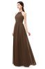 ColsBM Irene Chocolate Brown Bridesmaid Dresses Sleeveless Halter Criss-cross Straps Sexy A-line Sash