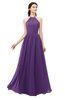 ColsBM Irene Dark Purple Bridesmaid Dresses Sleeveless Halter Criss-cross Straps Sexy A-line Sash