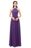 ColsBM Irene Dark Purple Bridesmaid Dresses Sleeveless Halter Criss-cross Straps Sexy A-line Sash