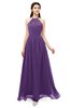 ColsBM Irene Dark Purple Bridesmaid Dresses Sleeveless Halter Criss-cross Straps Sexy A-line Sash
