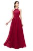 ColsBM Irene Dark Red Bridesmaid Dresses Sleeveless Halter Criss-cross Straps Sexy A-line Sash