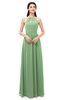 ColsBM Irene Fair Green Bridesmaid Dresses Sleeveless Halter Criss-cross Straps Sexy A-line Sash