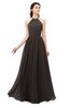 ColsBM Irene Fudge Brown Bridesmaid Dresses Sleeveless Halter Criss-cross Straps Sexy A-line Sash