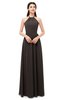 ColsBM Irene Fudge Brown Bridesmaid Dresses Sleeveless Halter Criss-cross Straps Sexy A-line Sash