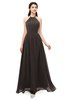ColsBM Irene Fudge Brown Bridesmaid Dresses Sleeveless Halter Criss-cross Straps Sexy A-line Sash