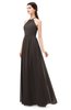 ColsBM Irene Fudge Brown Bridesmaid Dresses Sleeveless Halter Criss-cross Straps Sexy A-line Sash