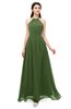 ColsBM Irene Garden Green Bridesmaid Dresses Sleeveless Halter Criss-cross Straps Sexy A-line Sash