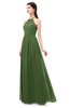 ColsBM Irene Garden Green Bridesmaid Dresses Sleeveless Halter Criss-cross Straps Sexy A-line Sash
