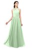 ColsBM Irene Light Green Bridesmaid Dresses Sleeveless Halter Criss-cross Straps Sexy A-line Sash