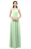ColsBM Irene Light Green Bridesmaid Dresses Sleeveless Halter Criss-cross Straps Sexy A-line Sash
